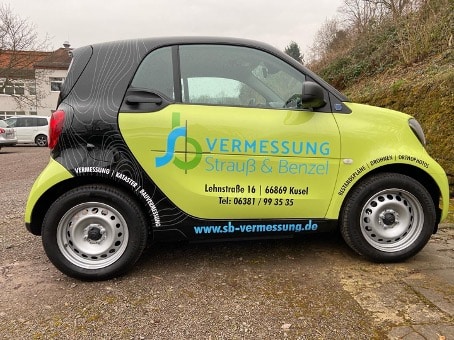 Neue Fahzeugbeklebung S&B evrmessungbüro